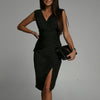 Summer V Neck Sleeveless Split Dress