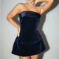 Ins Slim Tube-top Dress Fashion Zipper A-line Short Dresses Party Evening Clothing For Women