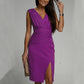 Summer V Neck Sleeveless Split Dress