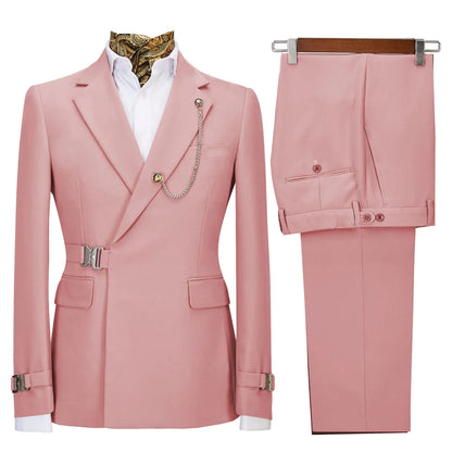 Pink Slim Fit Mens Suit SetPro