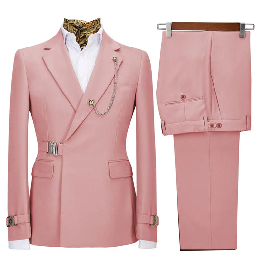 Pink Slim Fit Mens Suit SetPro