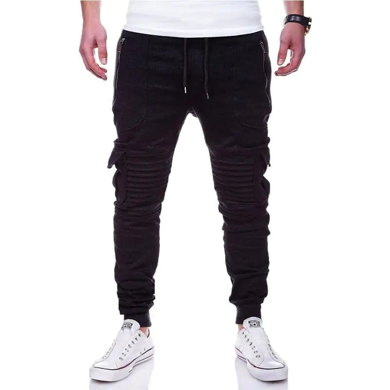 Striped Pleated Casual Sports Pants for Men - StyleByMistique