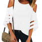 Beige Cold Shoulder Tops Women 2024