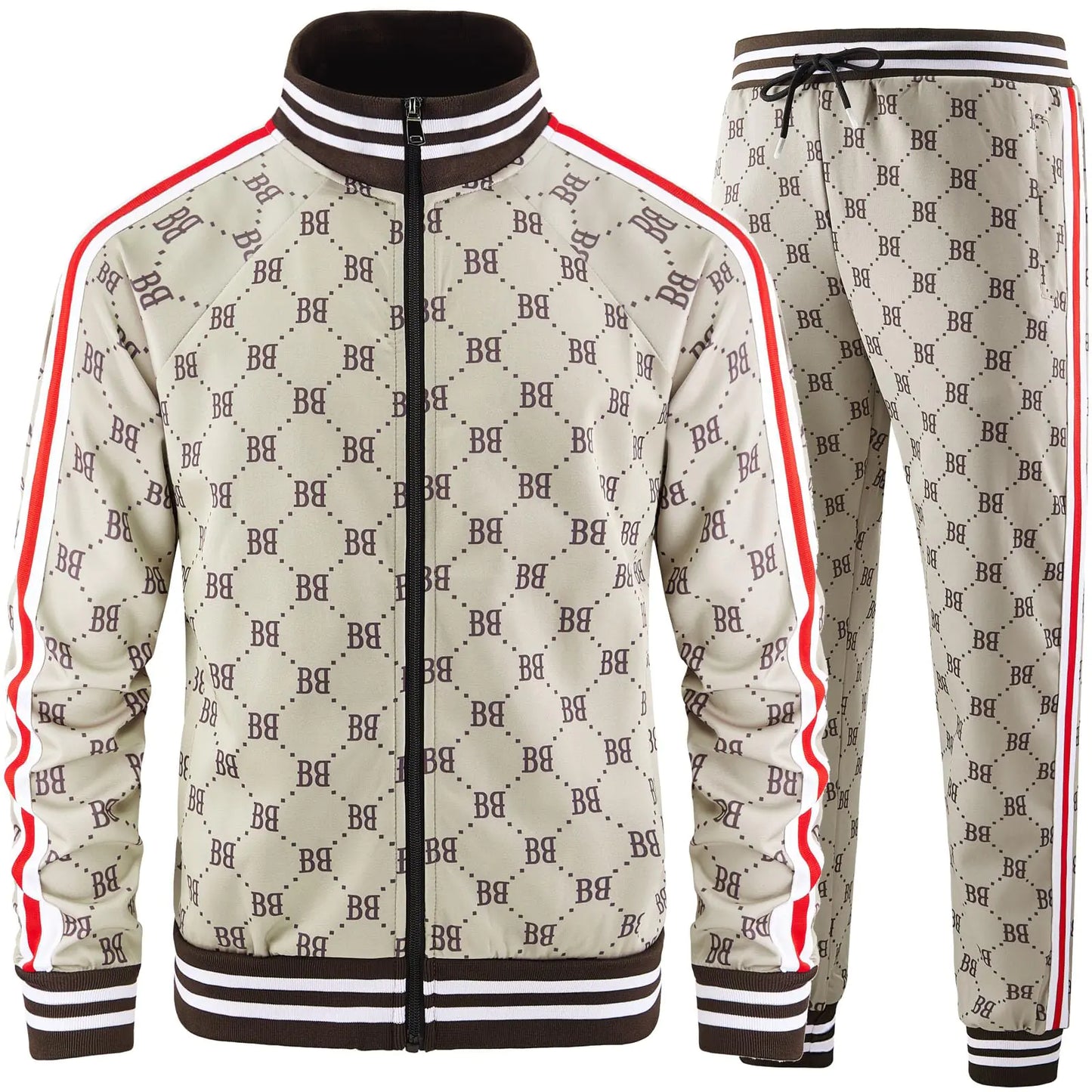 Plaid Tracksuit Jogger Set for Men