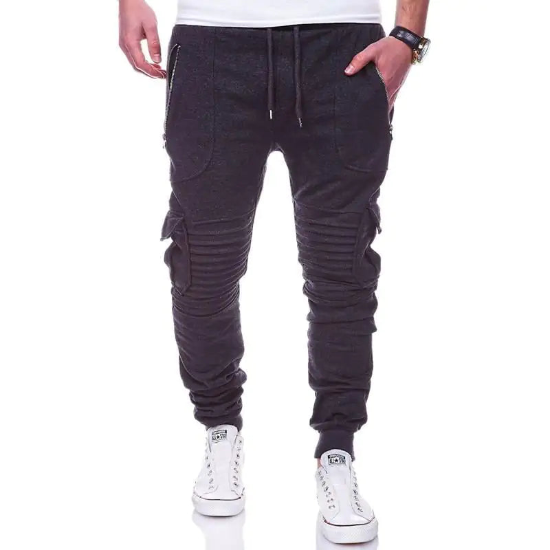 Striped Pleated Casual Sports Pants for Men - StyleByMistique