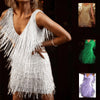 Tassel  Elegant Deep V Camisole Gown Dress For Women - StyleByMistique