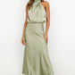 Women's Solid Color High-grade Satin Elegant Dress