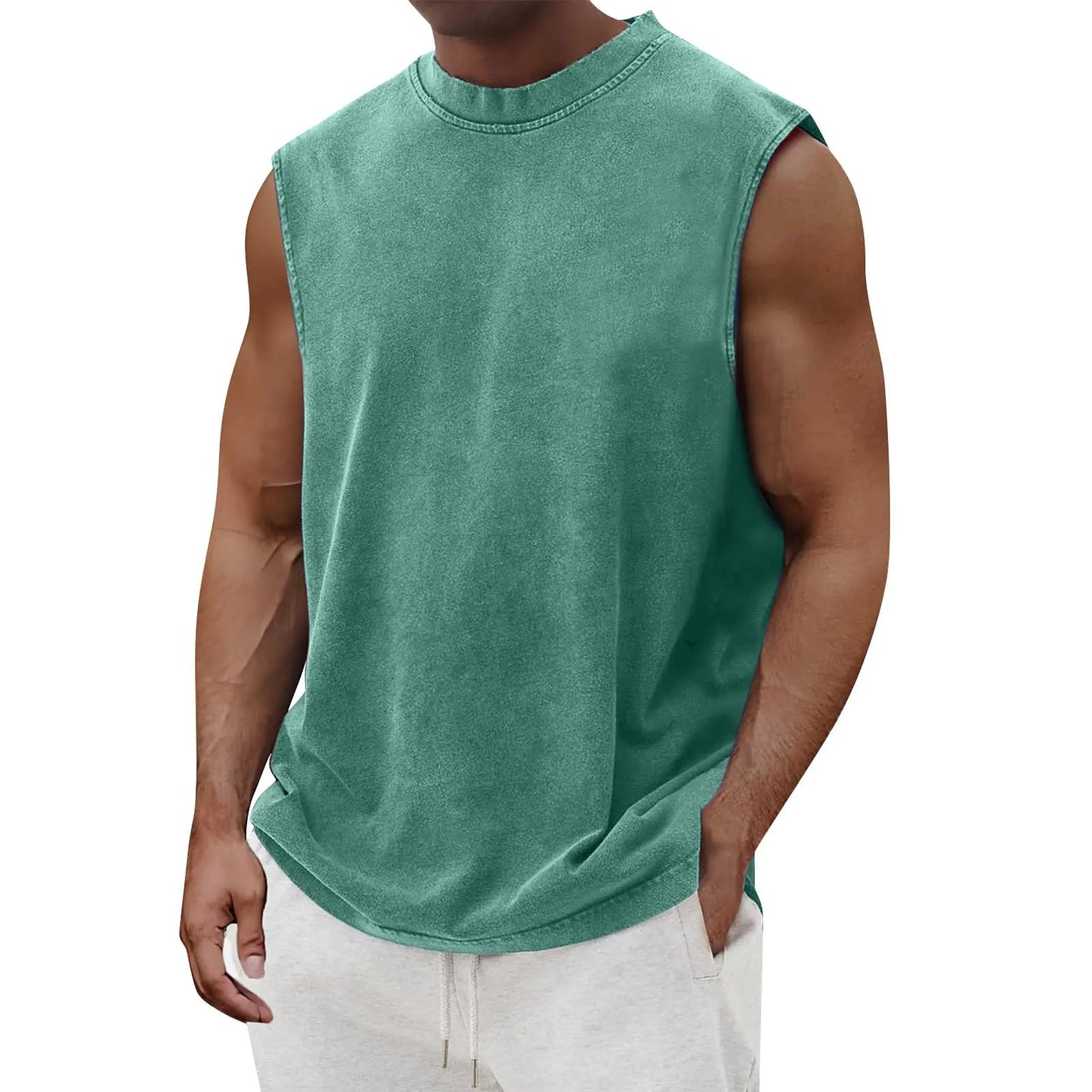 Mens Cotton Sleeveless Gym Shirt