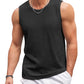 COOFANDY Men Knit Tank Tops Summer Fitted Tank Tops Black Sleeveless Breathable Soft Tee Shirts Loose Fit
