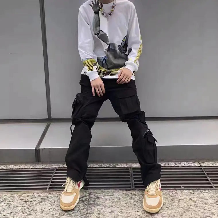 Button-Down Decorative Trousers for Men and Women